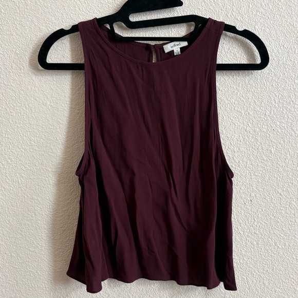 Wilfred Tops - Wilfred Plum Flowy Sleeveless Tank Top slightly cropped